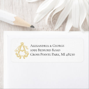 AG Monogram GA Monogram-etikett Returadress Etikett