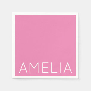 Äg Namn Modern minimalistisk Professionell Rosa ut Pappersservett