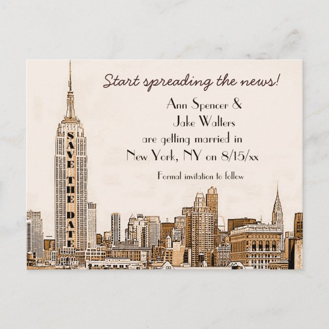 AG - NYC Skyline Etched 01 Spara datum Meddelande Vykort (Framsida)