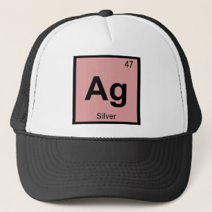 Ag - Silver kemi Periodic Bord Symbol Truckerkeps