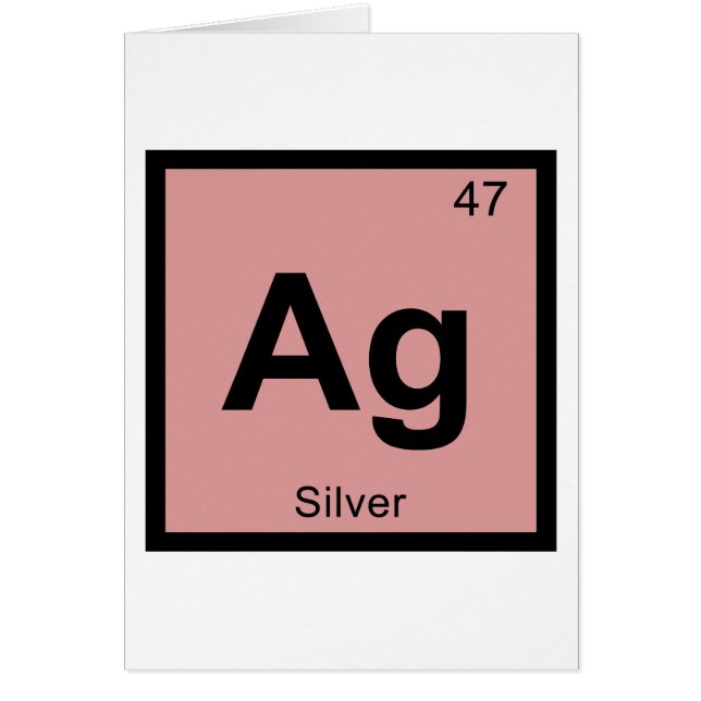 Ag - Silver kemi Periodiska systemet Symbol Hälsningskort (Framsidan)
