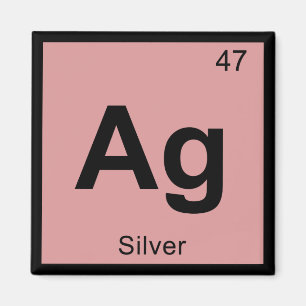 Ag - Silver Kemi Periodiska Systemet Symbol Magnet