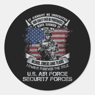 Äg titeln Air Force Security Forces för evigt Runt Klistermärke