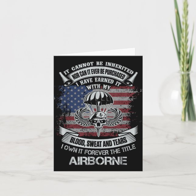 Äg Titeln Airborne US Army Veteran Fla För Evigt Kort (Framsida)