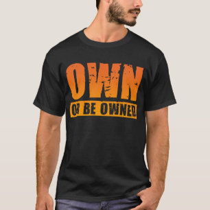 Äga eller var ägde (orange-bedrövad/blk lg) Man T Shirt