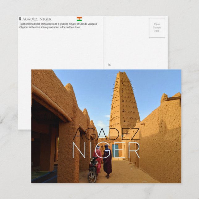 Agadez, Niger Resemotiv vykort (Fram/baksida)