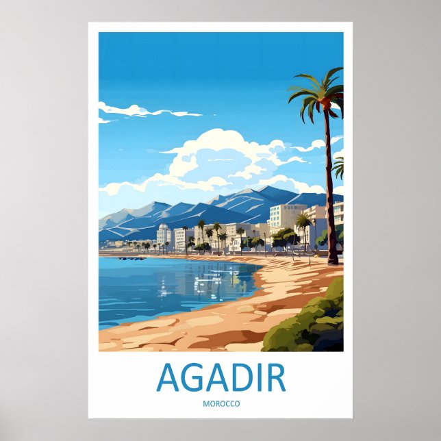 Agadir Resa Print Väggkonst Agadir Vägghängande (Framsidan)