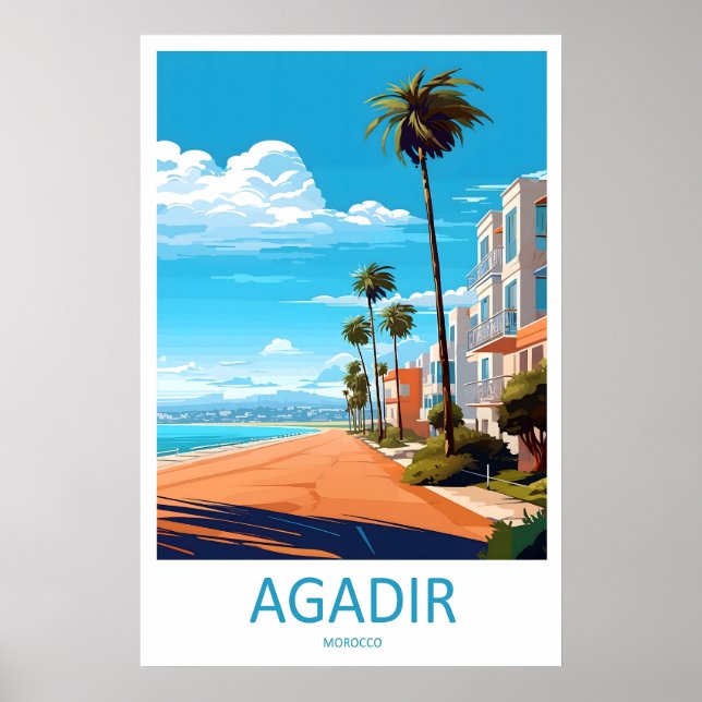 Agadir Resa Print Väggkonst Agadir Vägghängande (Framsidan)