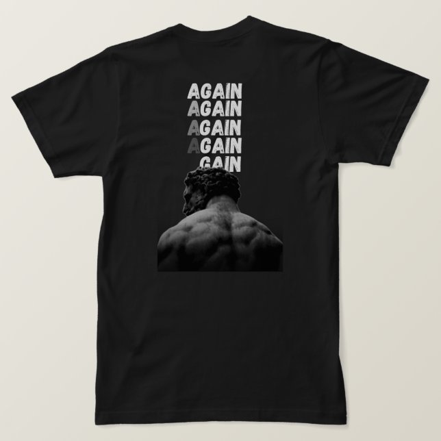 AGAIN Gym Motivation Bakre Tryck Fitness T-Shirts  (Design baksida)