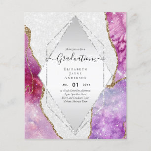 Agaite Glitter Studentfest Inbjudningskort Glam CH Flygblad