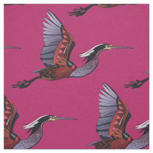Agami heron-körsbärsväv tyg