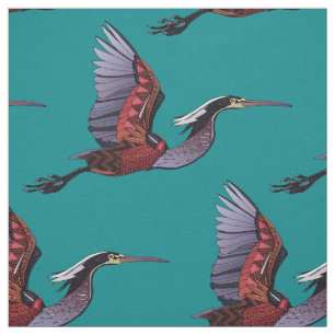 Agami heron teal-väv tyg