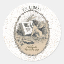 Ägandebokskylt Ex Libris Victorian Angel