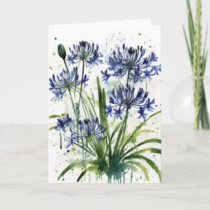 Agapanthus - Akvarellblommor iPad mini-fodral Kort
