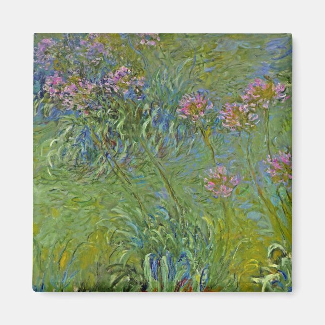 Agapanthus Flowers (av Claude Monet) Magnet (Framsidan)