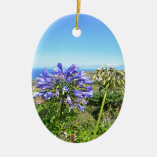 Agapanthus i Azoresna Julgransprydnad Keramik