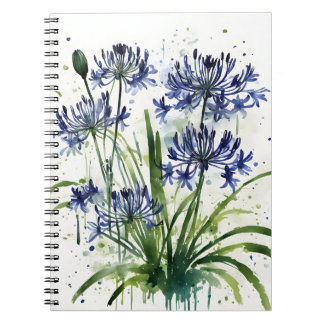 Agapanthus - Watercolor flowers iPad mini cover Anteckningsbok