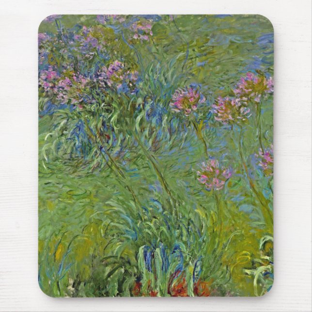 Agapanthusblommor (av Claude Monet) Musmatta (Framsidan)