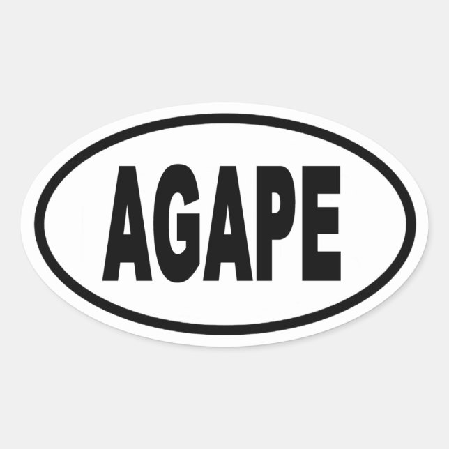 Agape Euro Stil Ovalt Klistermärke (Framsida)