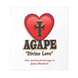 Agape-hjärtsymbol för Guds gudomliga kärlek Anteckningsblock