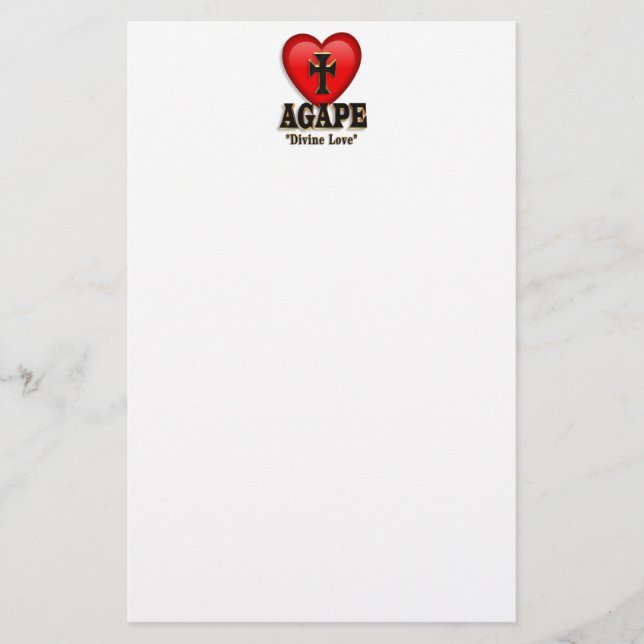 Agape-hjärtsymbol för Guds gudomliga kärlek Brevpapper (Framsida)