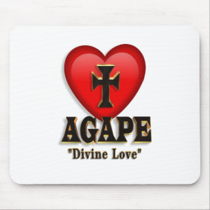 Agape-hjärtsymbol för Guds gudomliga kärlek Musmatta