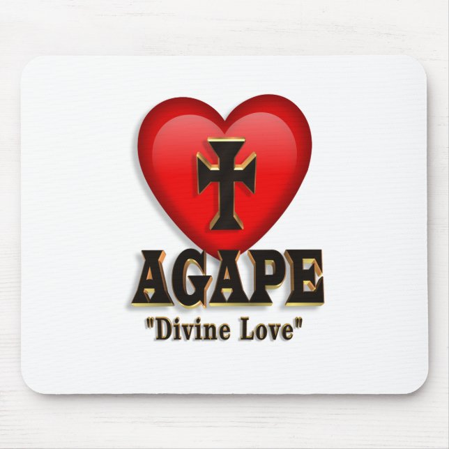 Agape-hjärtsymbol för Guds gudomliga kärlek Musmatta (Framsidan)