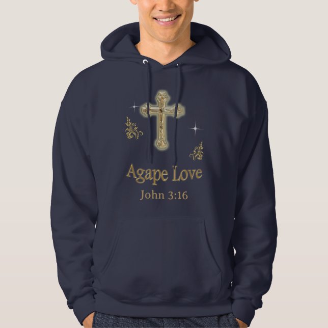 AGAPE KÄRLEK t-shirts Hoodie (Framsida)