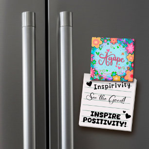 Agape Roligt Blommigt Blue Modern Inspiritivity Magnet