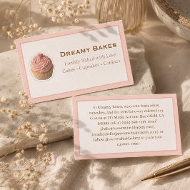 Ägare av estetisk rosa cupcake-bageri  visitkort