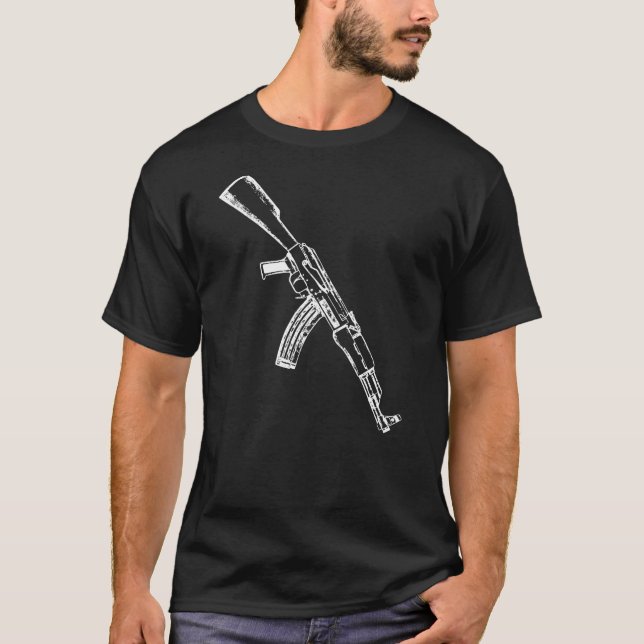 Ägare för AK-47 KalashnikovAK47 gevär T Shirt (Framsida)