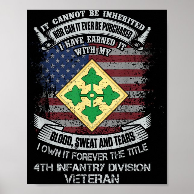 Ägare för avdelning 4:e infanteridivisionen Vetera Poster (Framsidan)