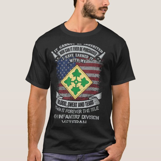 Ägare för avdelning 4:e infanteridivisionen Vetera T Shirt (Framsida)
