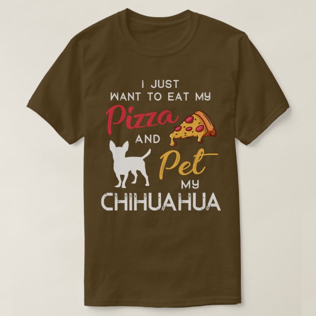 Ägare till Chihuahua Hund Pizza älskare, jul T Shirt (Design framsida)