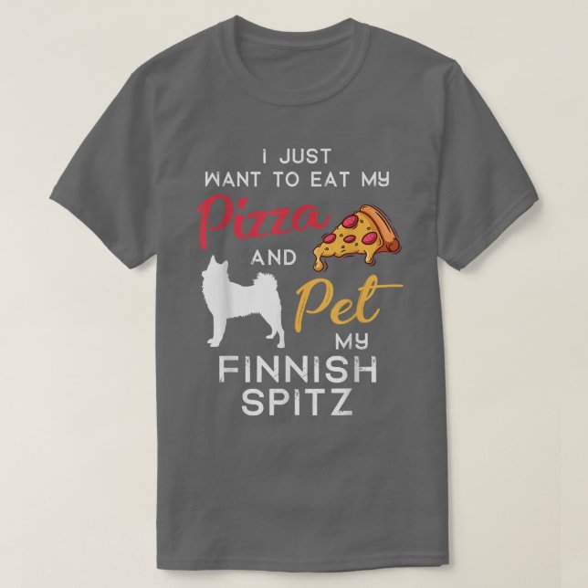 Ägare till finska Spitz Hund Pizza älskare, julfes T Shirt (Design framsida)
