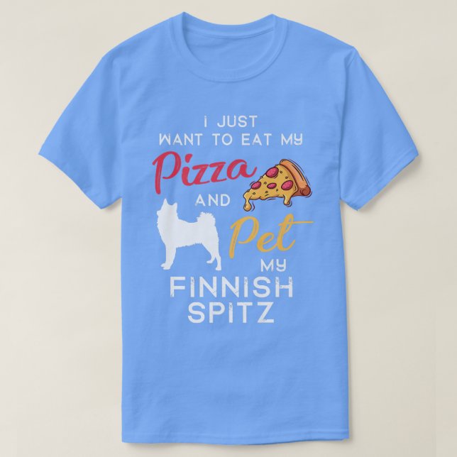 Ägare till finska Spitz Hund Pizza älskare, julfes T Shirt (Design framsida)