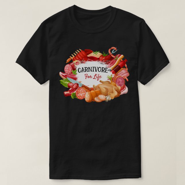 Ägare till Life Zero Carb Kött Eater T Shirt (Design framsida)