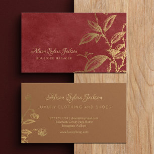 Ägare till luxury classy red faux guld foil boutiq visitkort