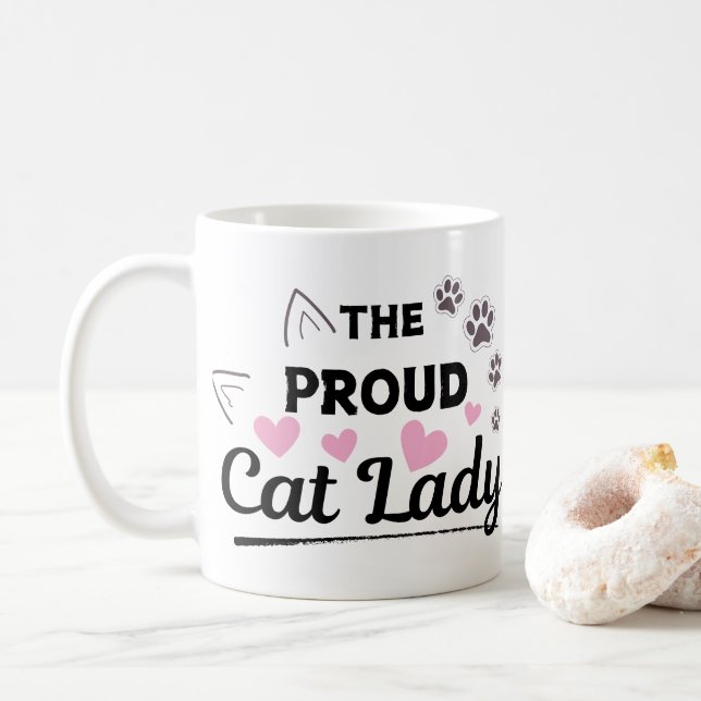 Ägare till Proud Cat Dam Pet Owner Kaffemugg (Med munk)