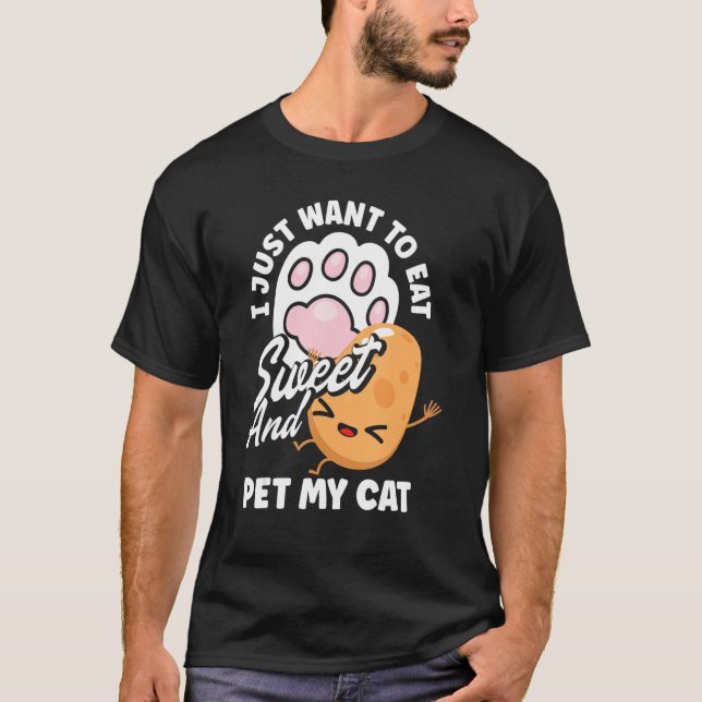 Ägare till sötpotatis, vegetabilisk katt t shirt (Framsida)
