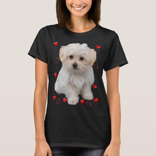 Ägare till valpar i Hund älskare på maltesiska Hun T Shirt (Framsida)