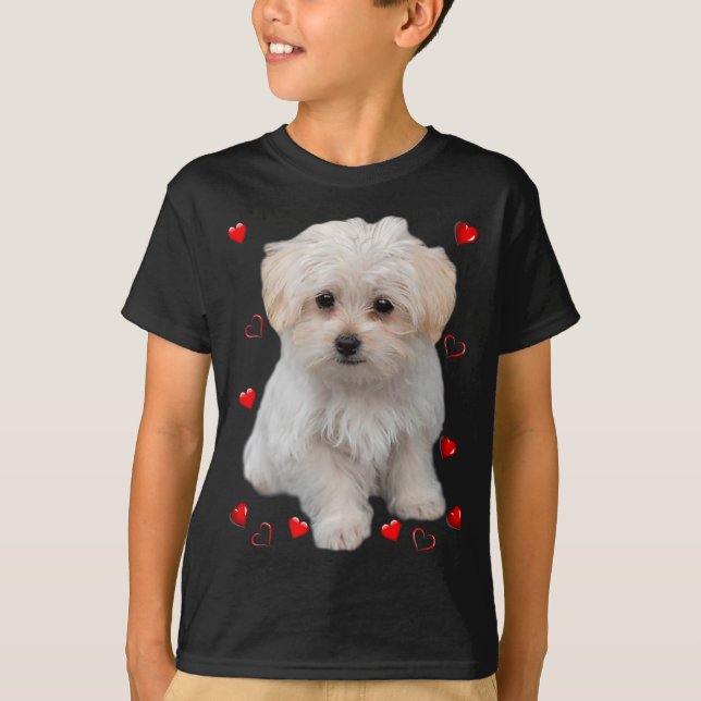 Ägare till valpar i Hund älskare på maltesiska Hun T Shirt (Framsida)
