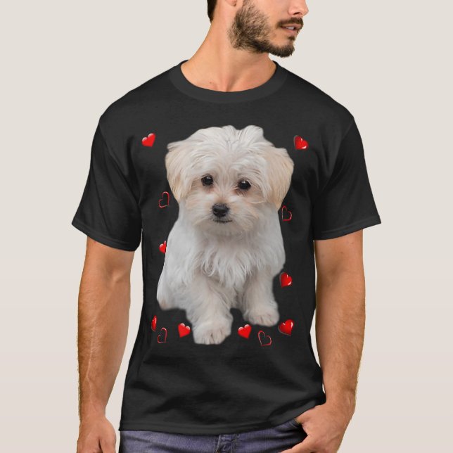 Ägare till valpar i Hund älskare på maltesiska Hun T Shirt (Framsida)