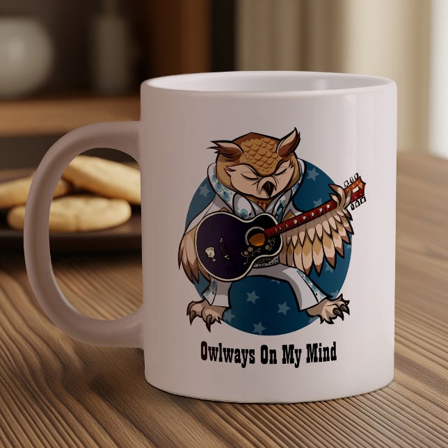 Ägarlevis på min mind Sten & Roll Guitar Uggla Tec Jumbo Mugg (Skapare uppladdad)