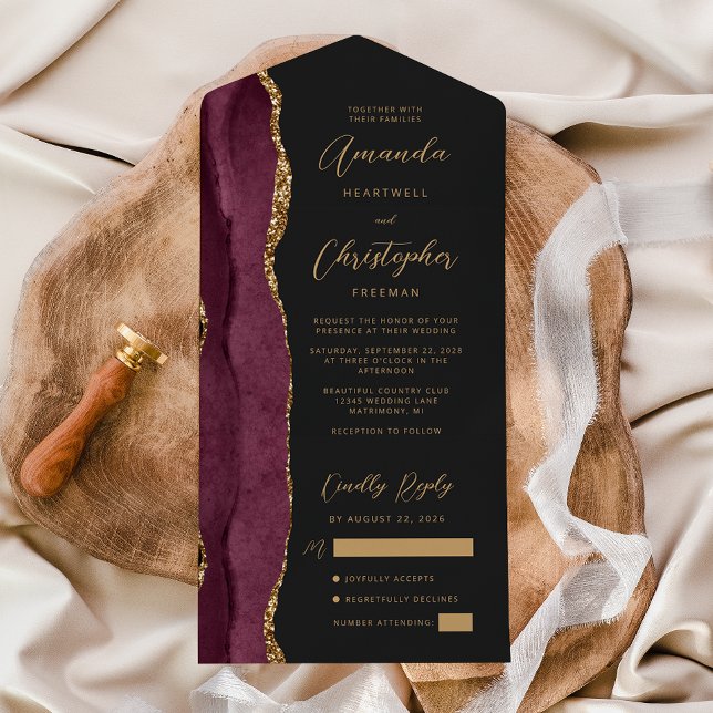 Agat Burgundy Guld Skrift Mörk (Skapare uppladdad)