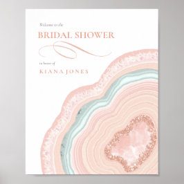 Agat Geod Glitter Bröllopsfest Rose Gold ID647 Poster