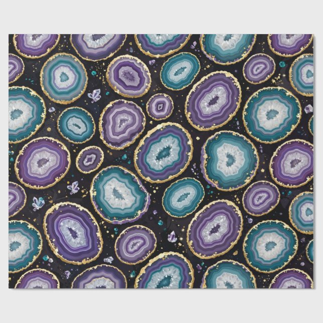 Agat Geode-inslagspapper Presentpapper (Platt)