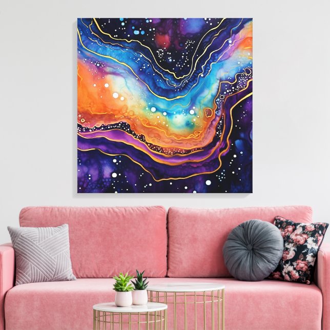 Agate Art Stretched Canvas (Insitu (Vardagsrum))