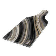 Agate Black white och guld fluid monogram namn