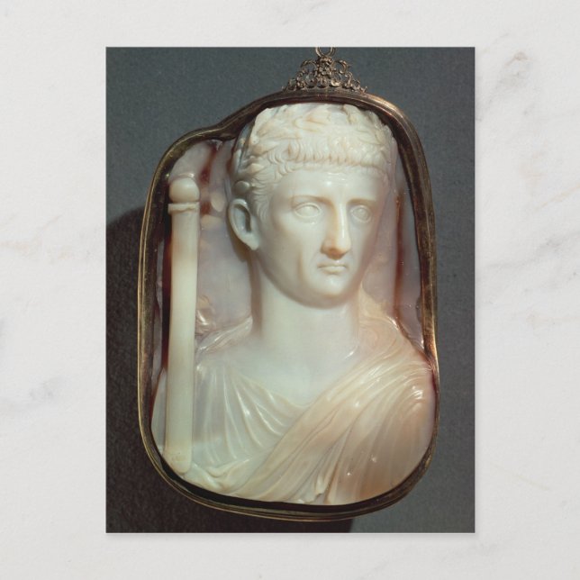 Agate Cameo med porträtt i Claudius Vykort (Framsida)